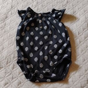 🍼 CARTER'S Black Diaper Cover with White Floral Design 🍼